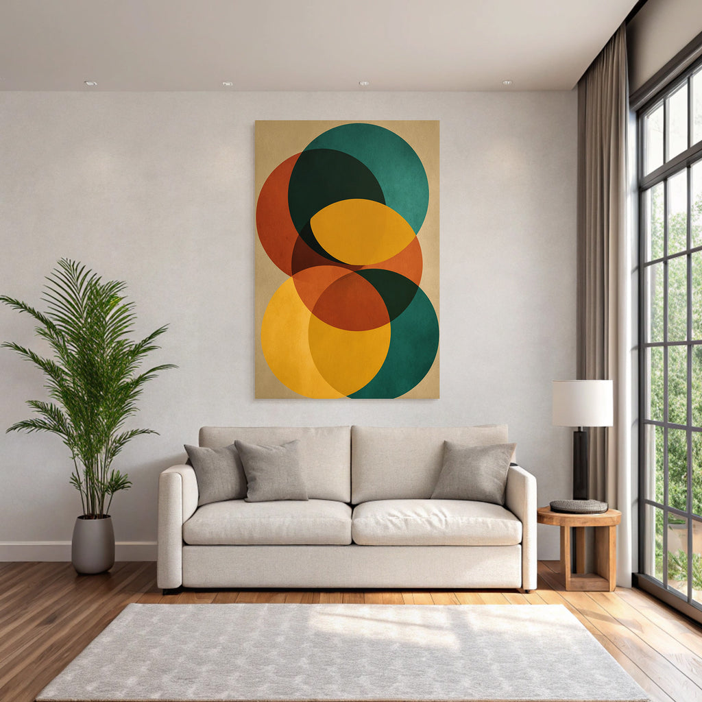 Abstraktes Design Ueberlappende Kreise Farben Texture Hintergrund