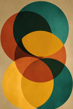 Abstraktes Design Ueberlappende Kreise Farben Texture Hintergrund | Mid Century Modern | Einrichtungsstile