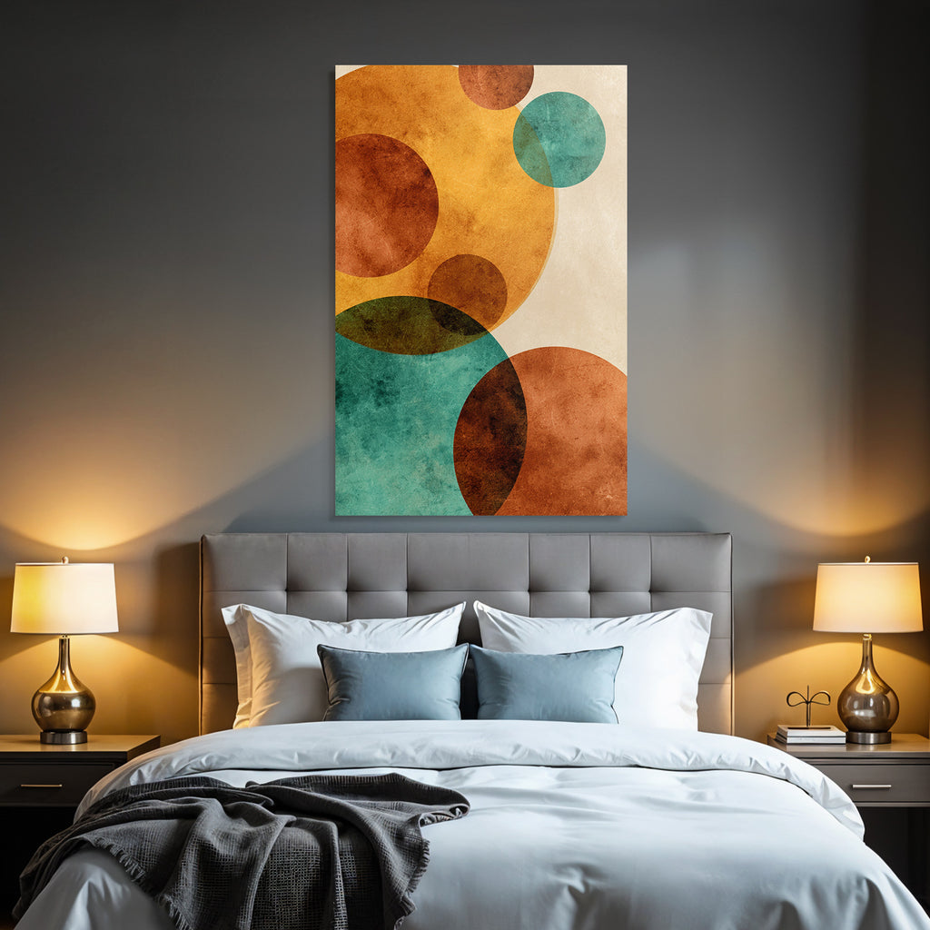 Abstract Design Overlapping Circles Orange Brown Turquoise