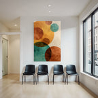 Abstract Design Overlapping Circles Orange Brown Turquoise
