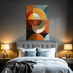 Abstract design Overlapping circles and shapes Warm and cool colors