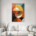 Abstract design Overlapping circles and shapes Warm and cool colors