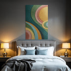 Abstract design of curved shapes and colors