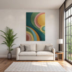 Abstract design of curved shapes and colors
