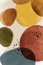 Abstraktes Design Von Kreisformen In Erdtoenen | Mid Century Modern | Einrichtungsstile