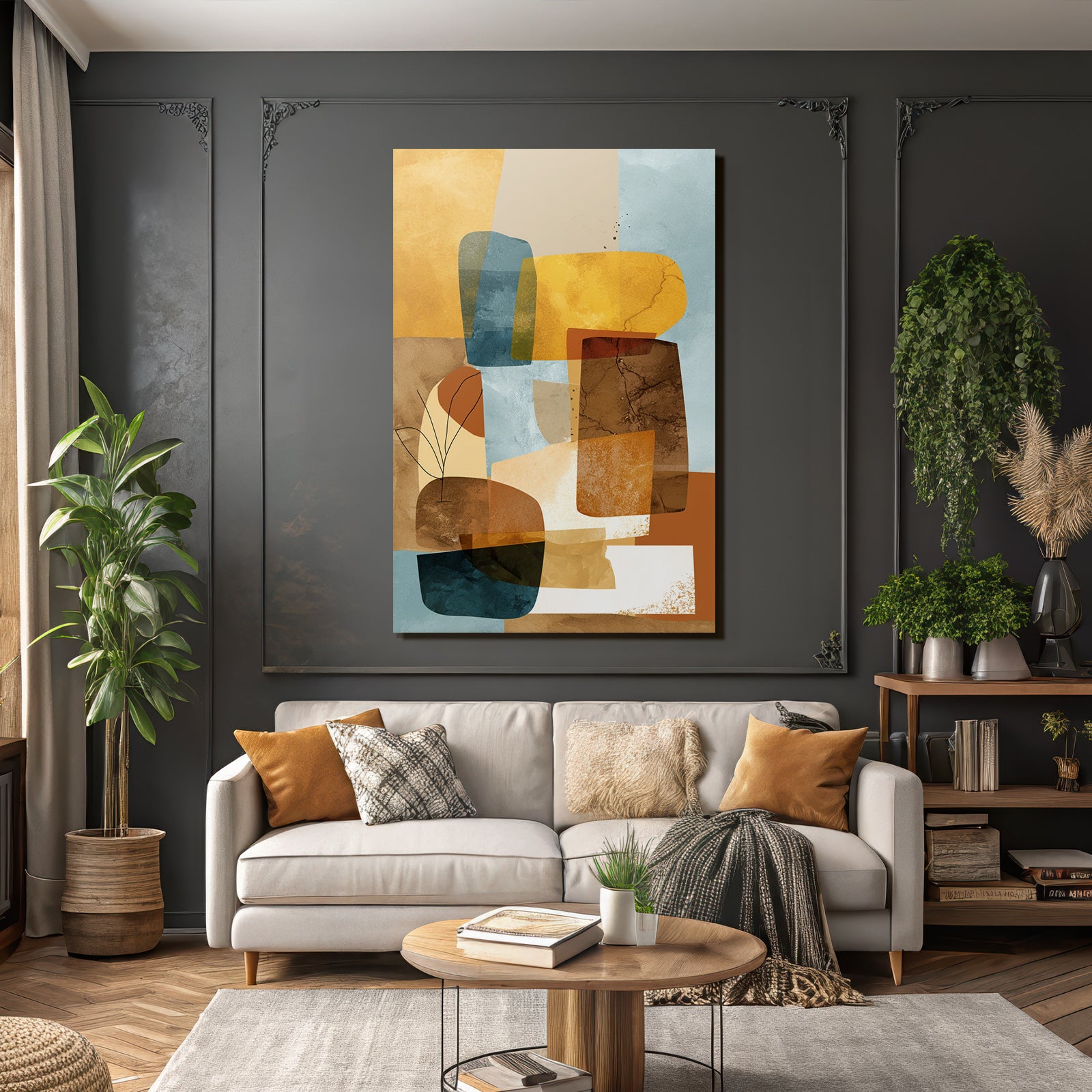 Abstraktes Design Warme Farben Moderne Kunst