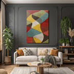 Abstract Design Wavy Shapes Red Yellow Green Brown Blue