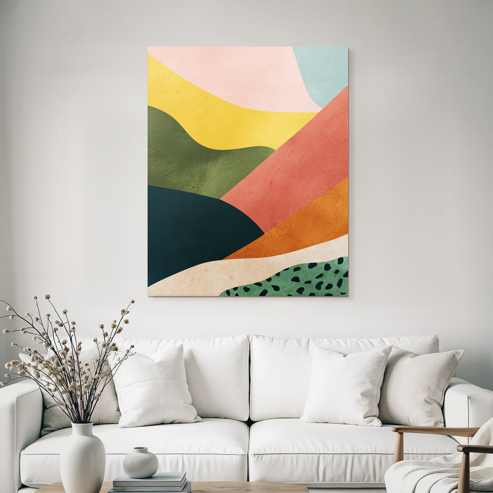 Abstract design wave shapes multicolored