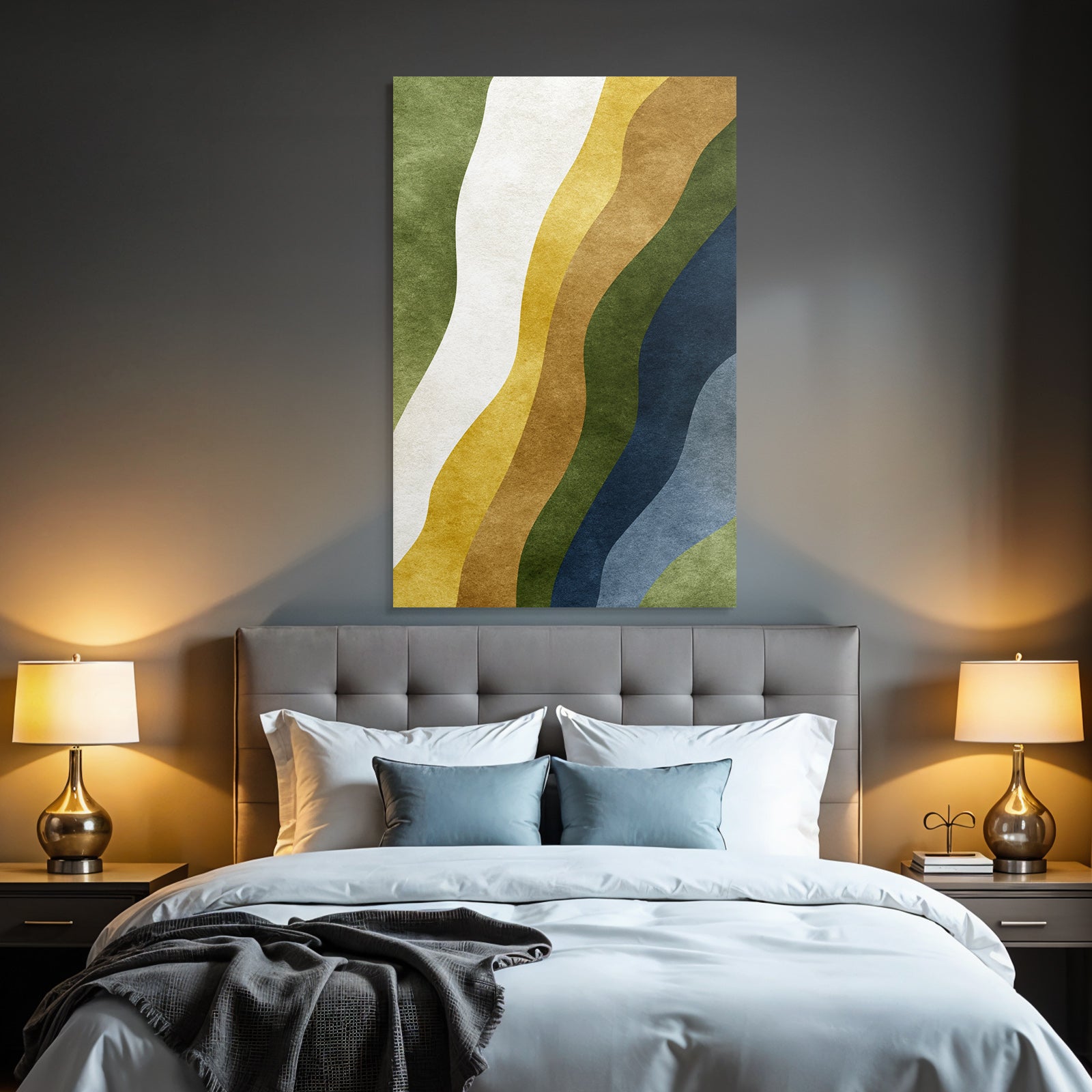 Abstract design wavy lines different colors