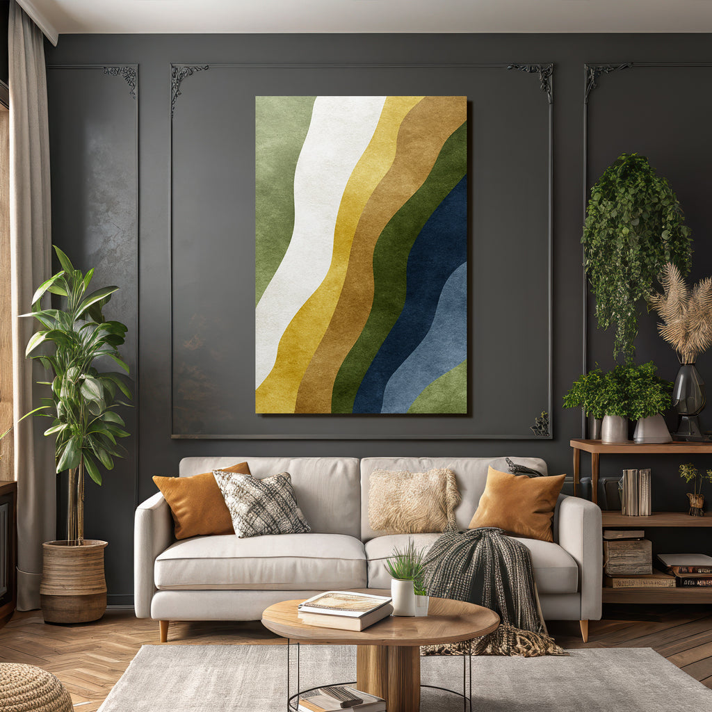 Abstract design wavy lines different colors