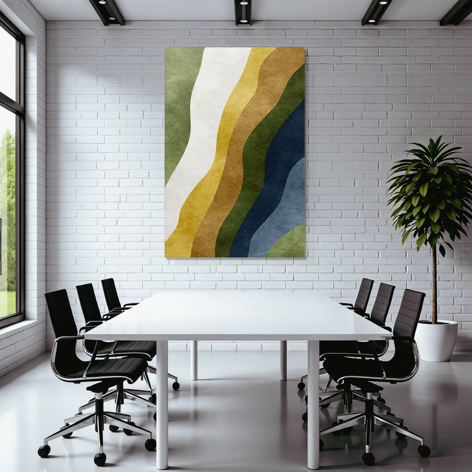 Abstract design wavy lines different colors