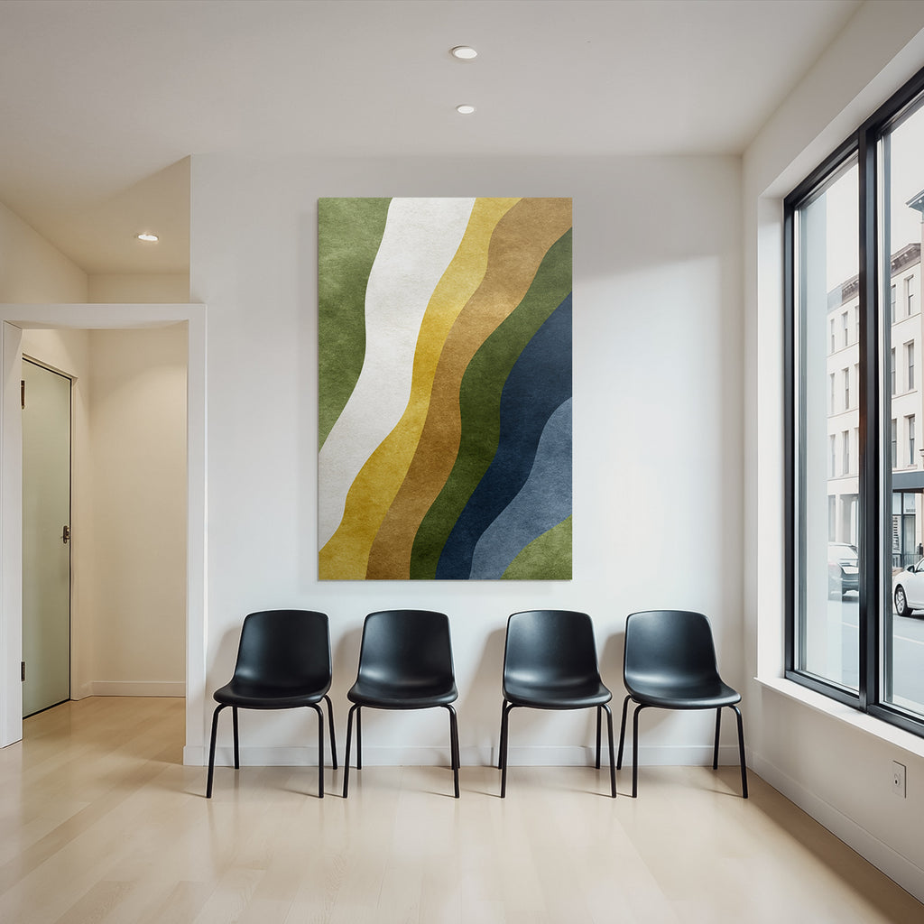 Abstract design wavy lines different colors