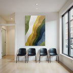 Abstract design wavy lines different colors