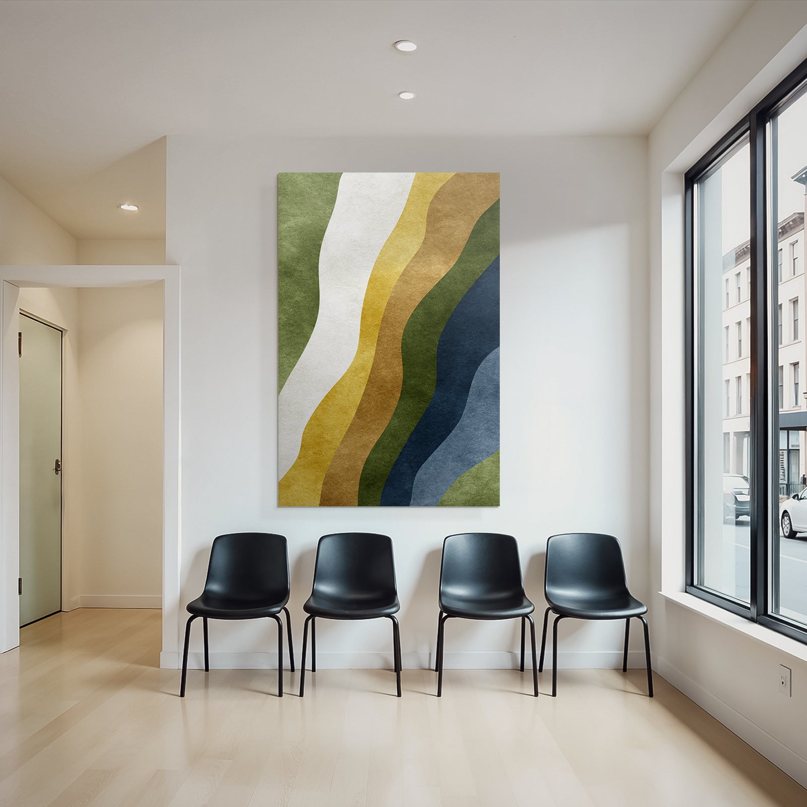 Abstract design wavy lines different colors