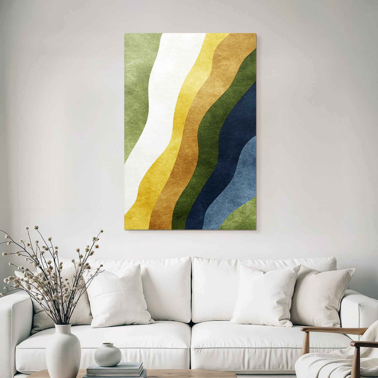 Abstract design wavy lines different colors