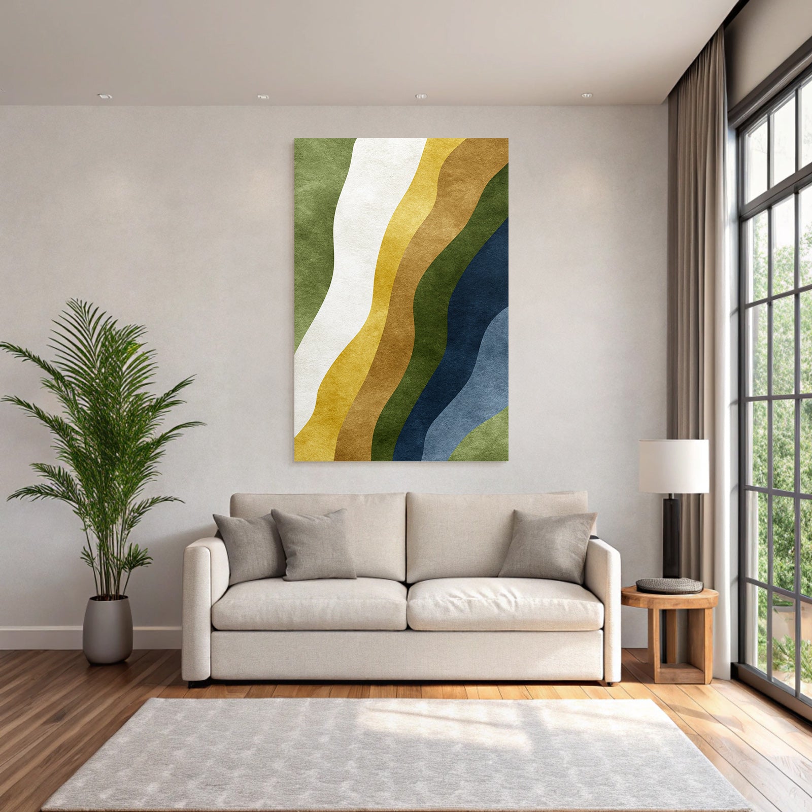 Abstract design wavy lines different colors