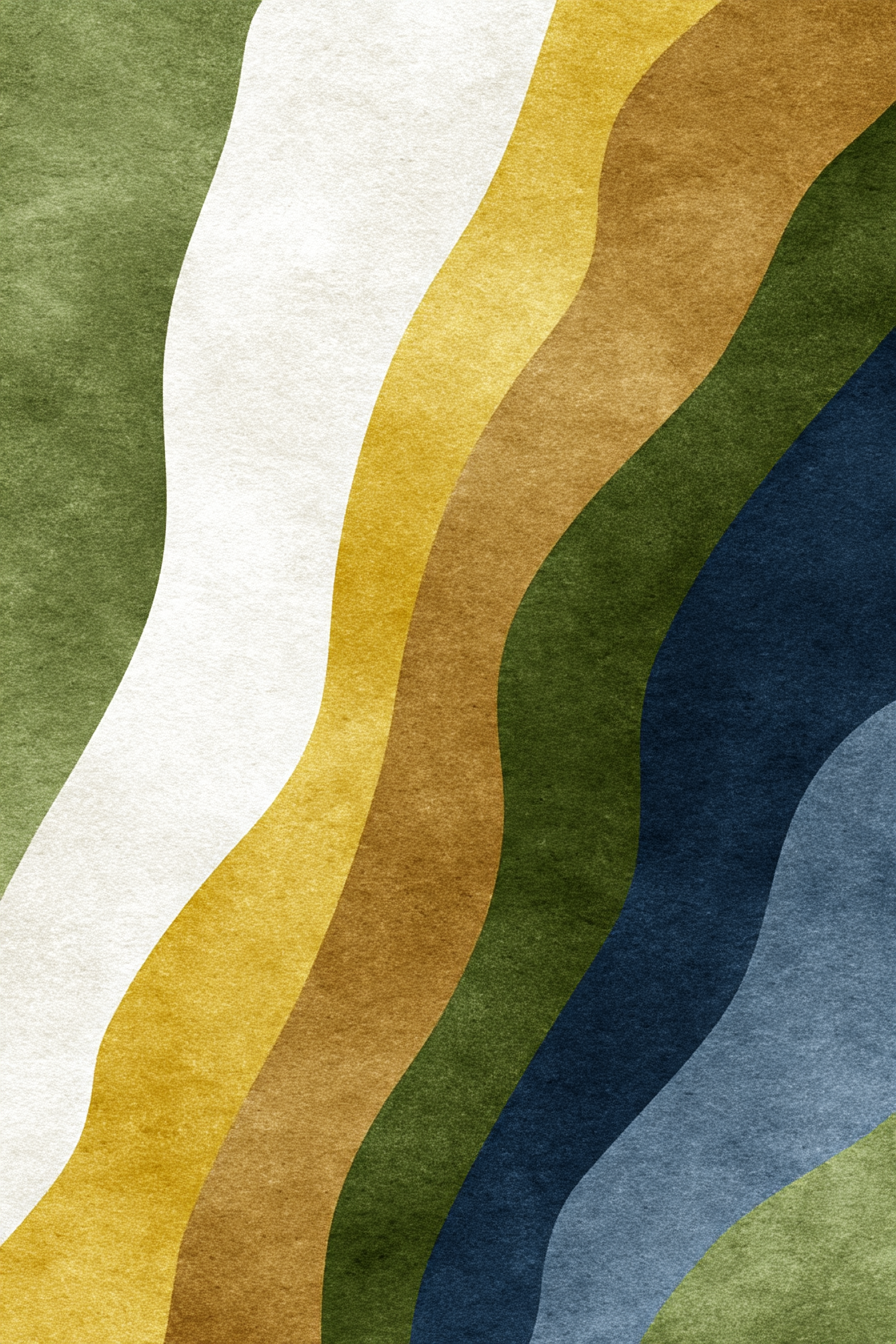 Abstraktes Design Wellige Linien Verschiedene Farben | Mid Century Modern | Einrichtungsstile