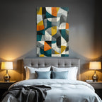 Abstract Geometric Design Orange Gray Yellow Teal