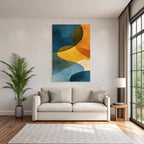 Abstract art with curved shapes, harmonious composition