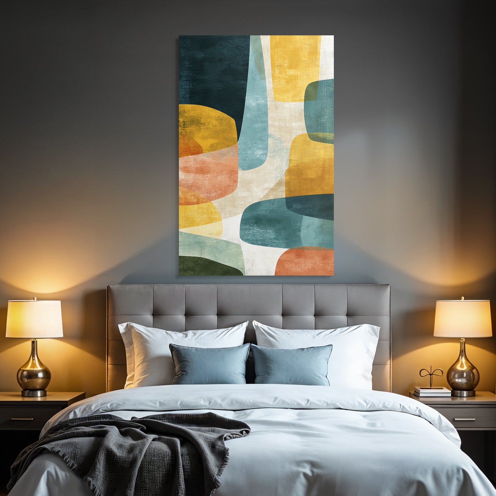 Abstract Art Reflective Shapes Textured Surface