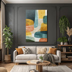 Abstract Art Reflective Shapes Textured Surface