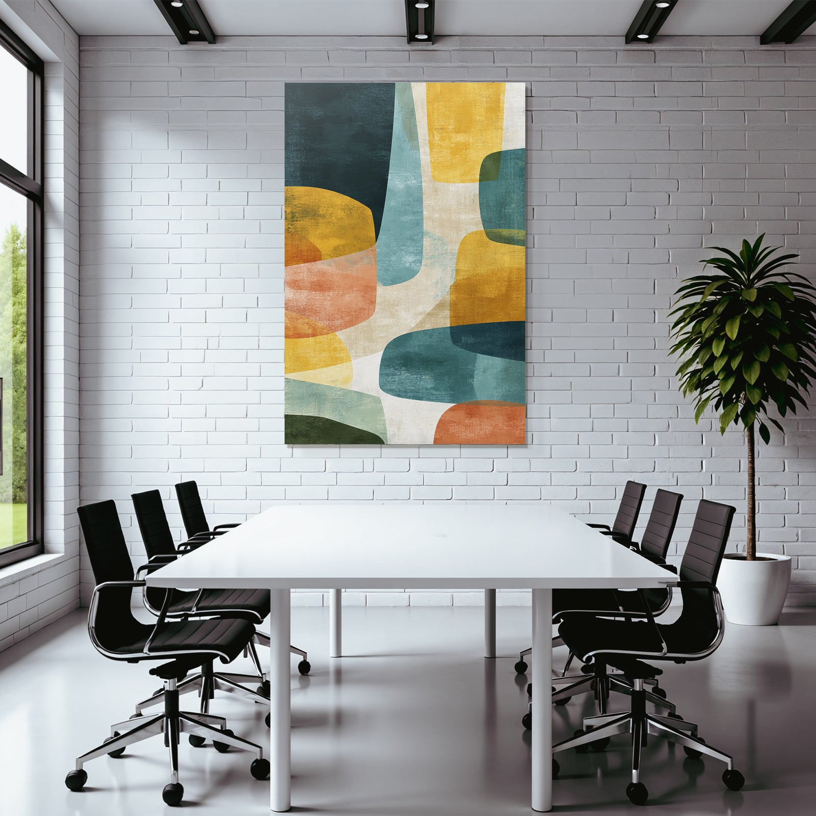 Abstract Art Reflective Shapes Textured Surface