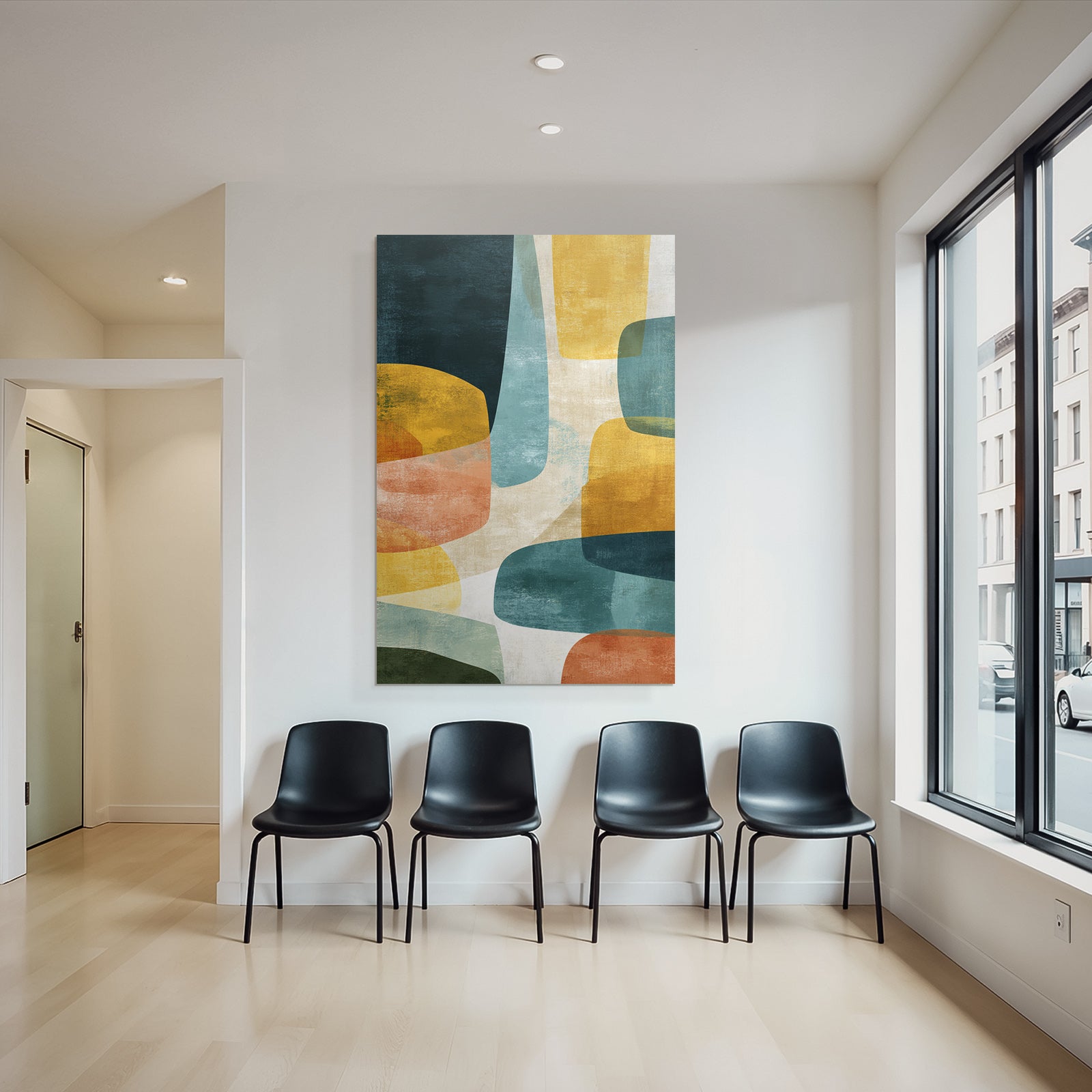 Abstract Art Reflective Shapes Textured Surface