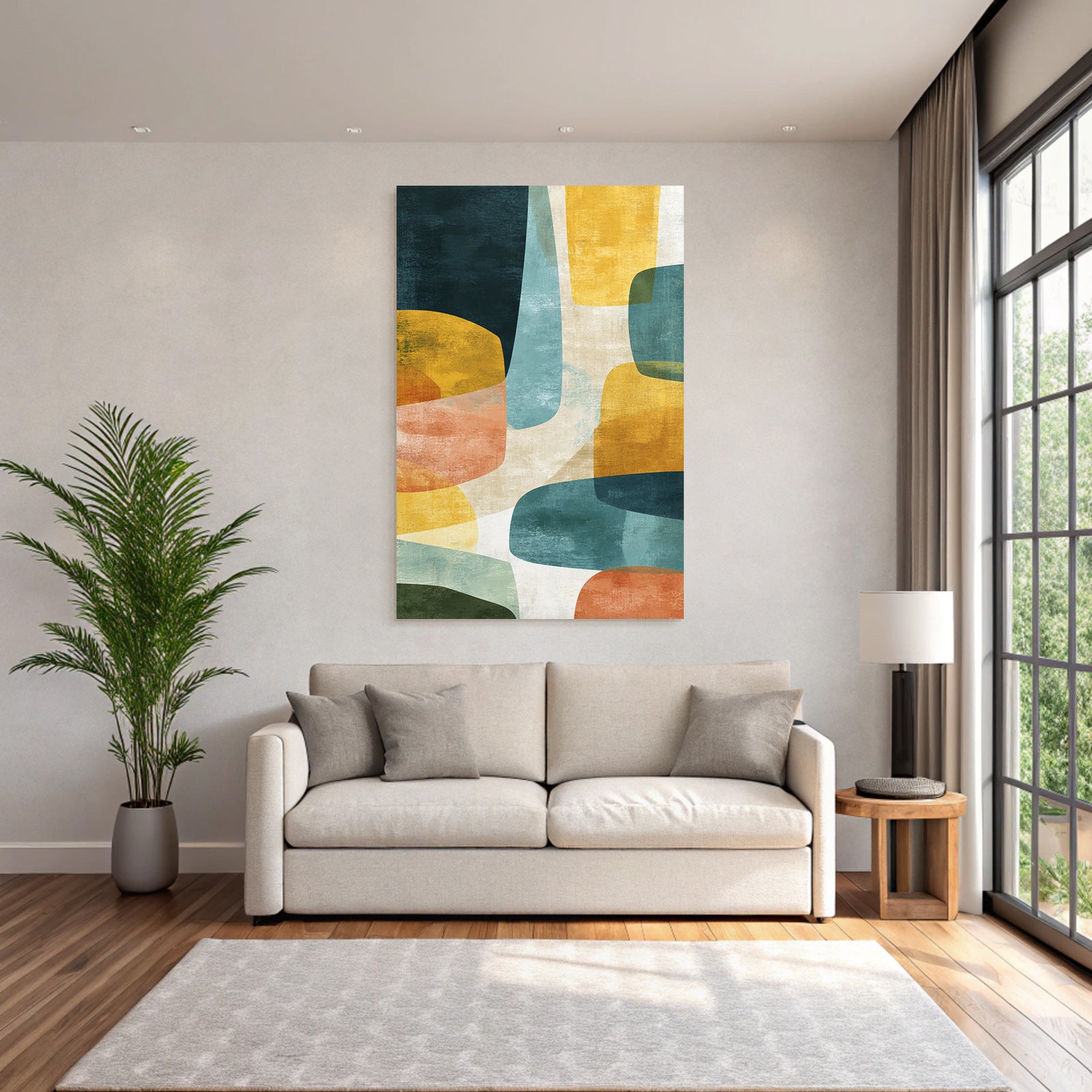 Abstract Art Reflective Shapes Textured Surface