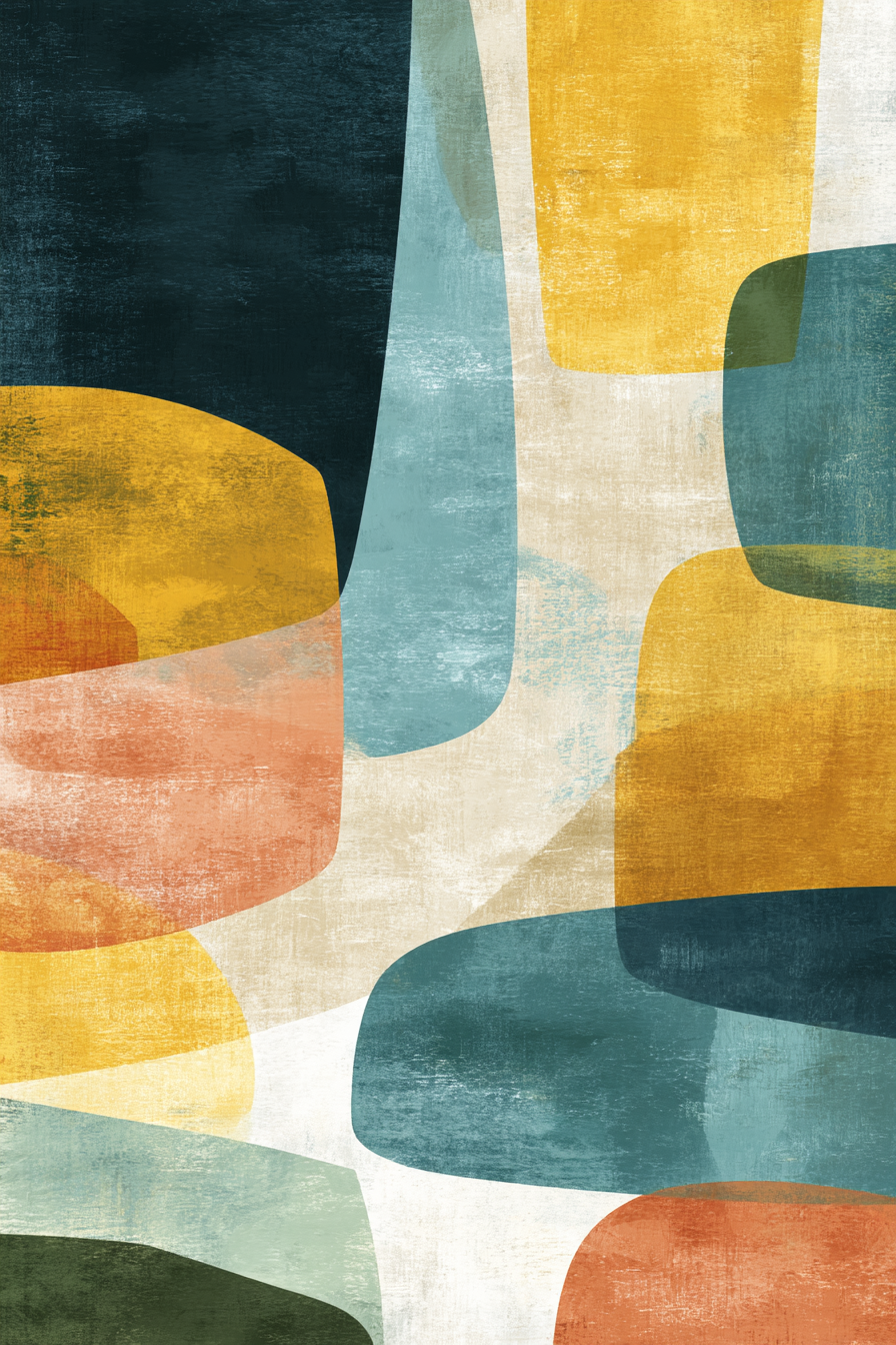 Abstraktes Kunst Reflektierende Formen Texturierte Oberflaeche | Mid Century Modern | Einrichtungsstile