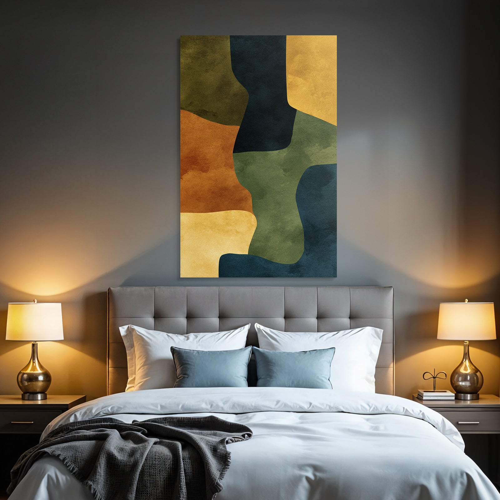 Abstract artwork earthy colors shapes