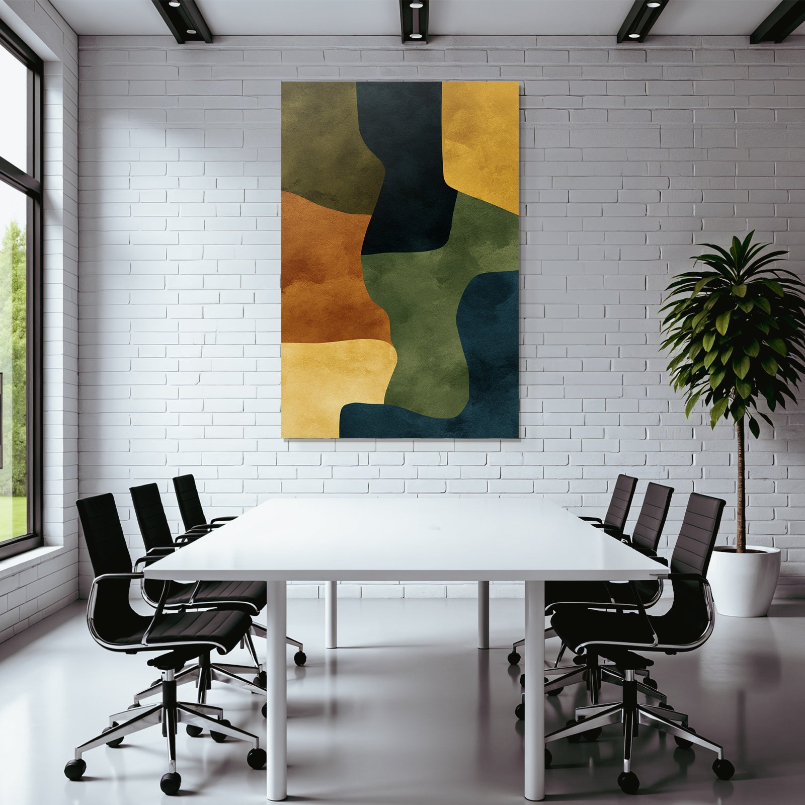 Abstract artwork earthy colors shapes