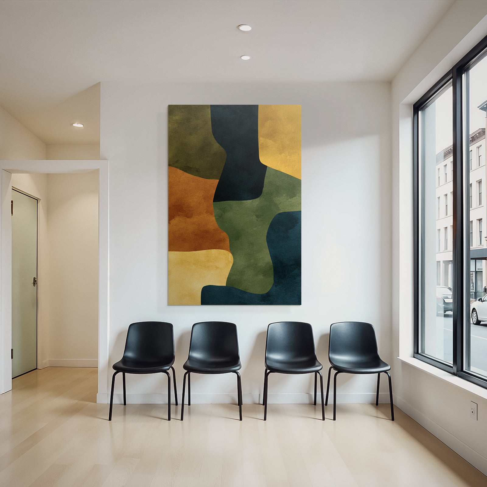 Abstract artwork earthy colors shapes
