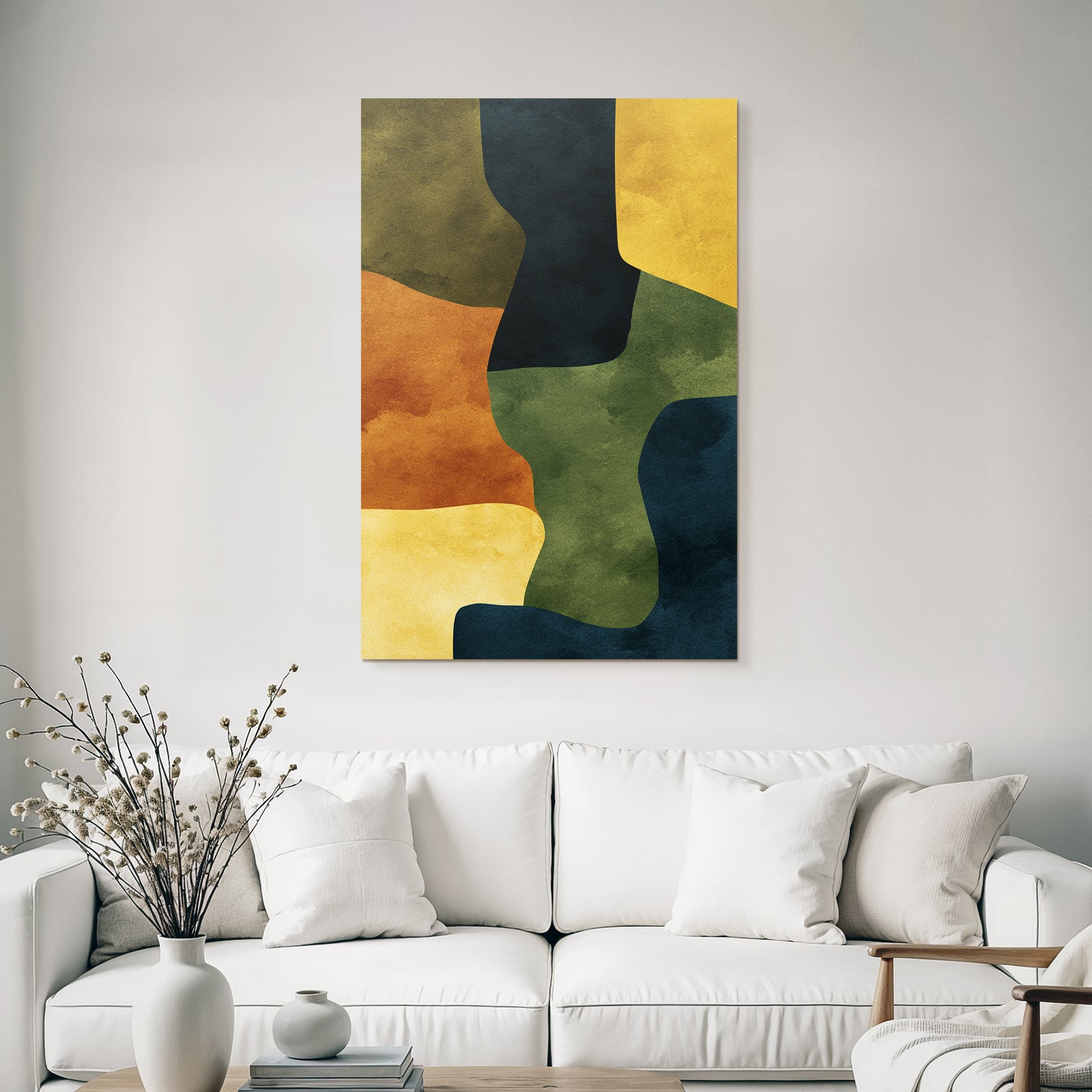 Abstract artwork earthy colors shapes