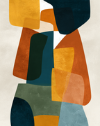 Abstraktes Kunstwerk Mit Bunten Formen | Mid Century Modern | Einrichtungsstile