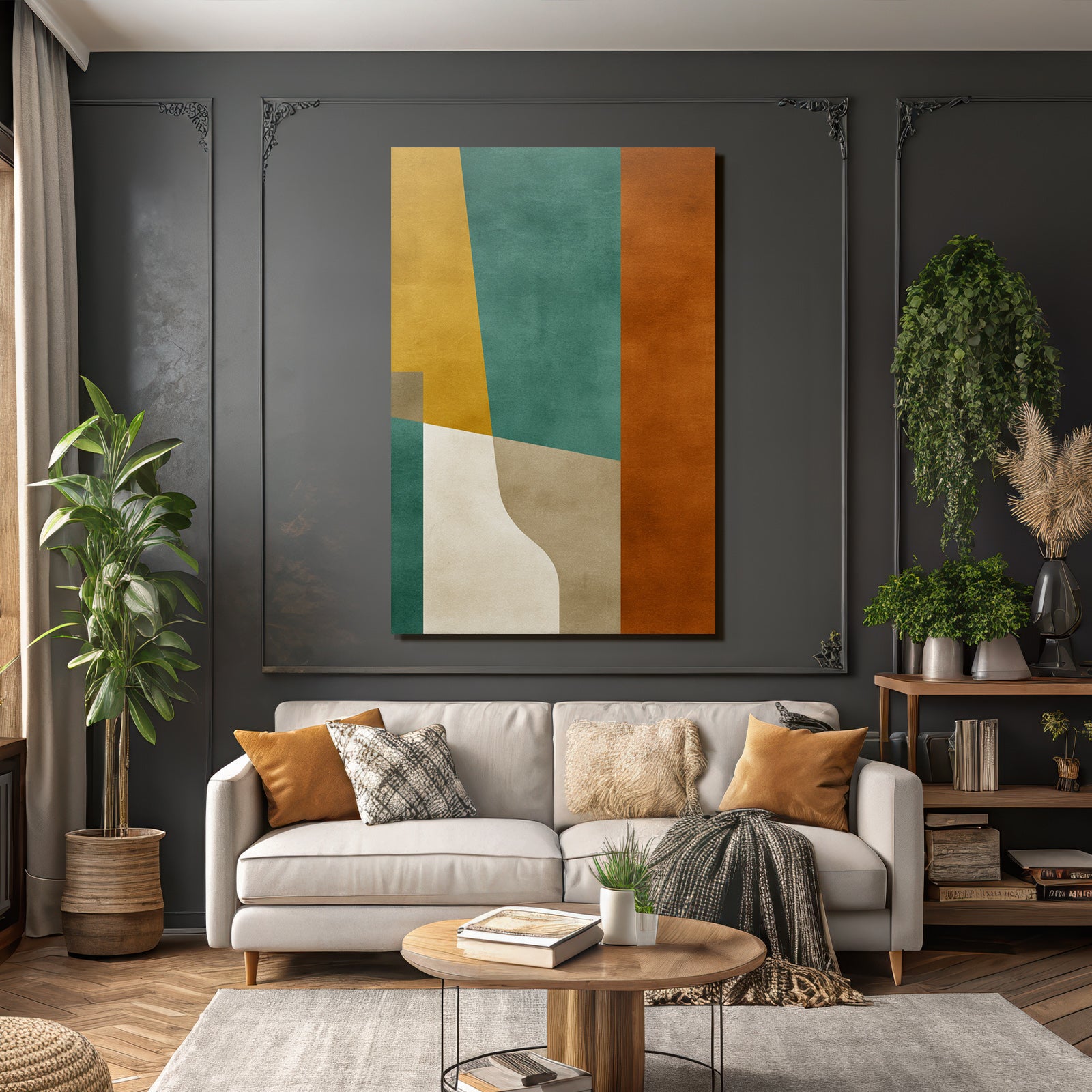 Abstraktes Kunstwerk Mit Farben Formen Und Texturen