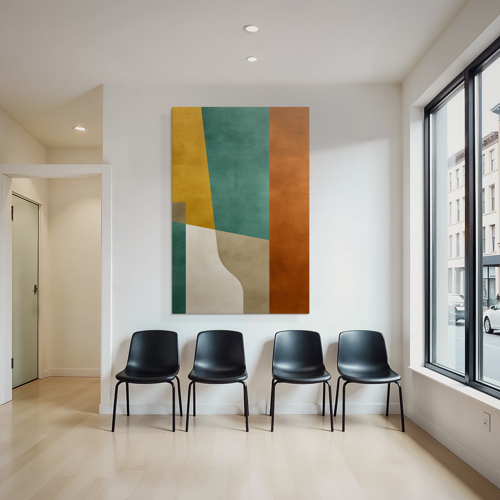 Abstraktes Kunstwerk Mit Farben Formen Und Texturen