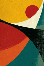 Abstraktes Kunstwerk Mit Farben Und Geometrischen Formen | Mid Century Modern | Einrichtungsstile