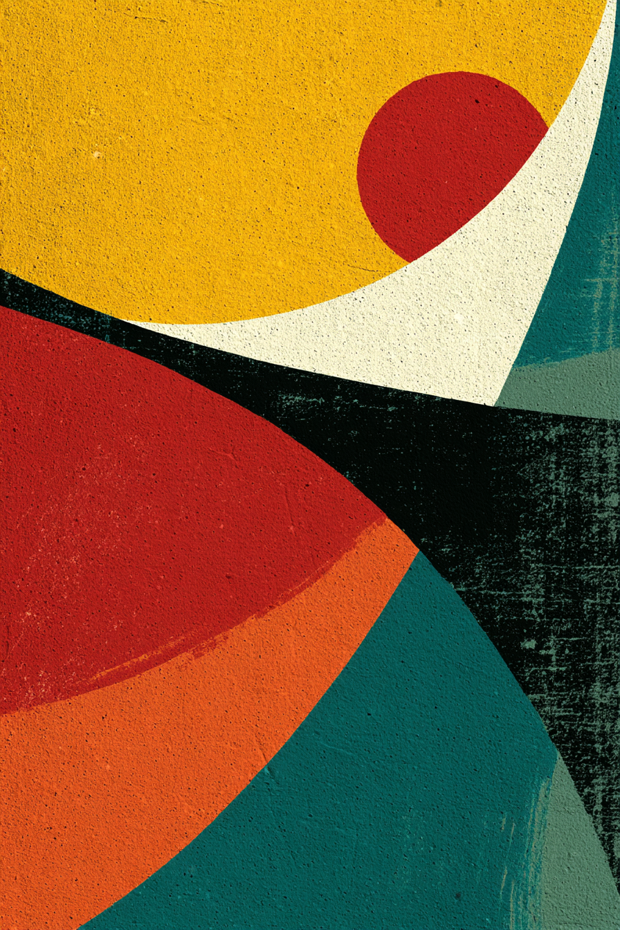 Abstraktes Kunstwerk Mit Farben Und Geometrischen Formen | Mid Century Modern | Einrichtungsstile