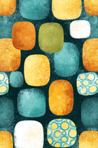 Abstraktes Muster Farbe Auf Dunklem Hintergrund | Mid Century Modern | Einrichtungsstile
