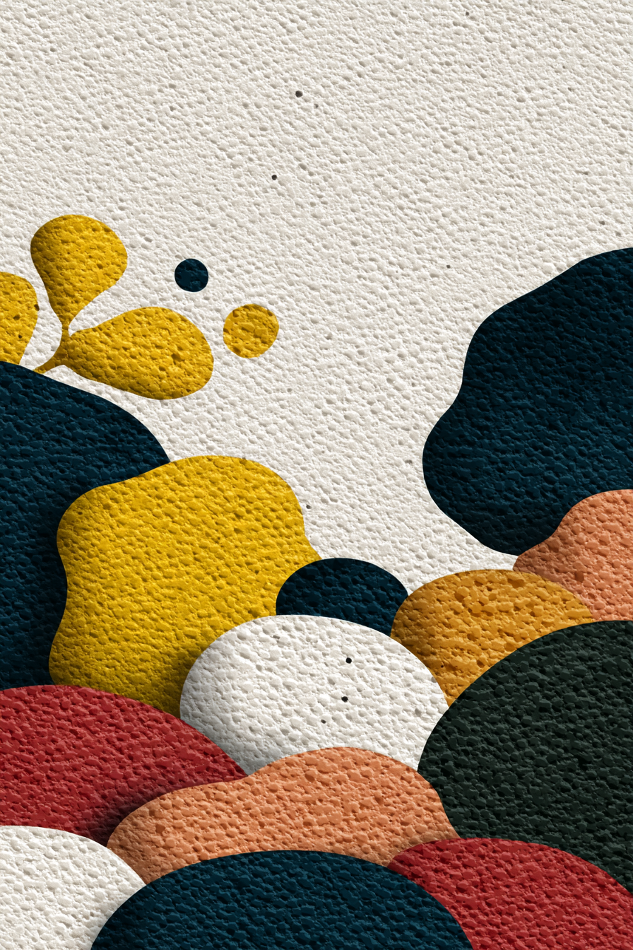 Bunte Formen Abstrakt Texturiert Hintergrund | Mid Century Modern | Einrichtungsstile