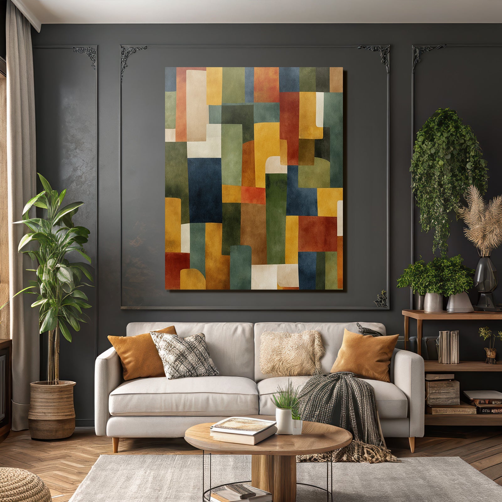 Bunte Geometrische Formen Texturierte Anordnung