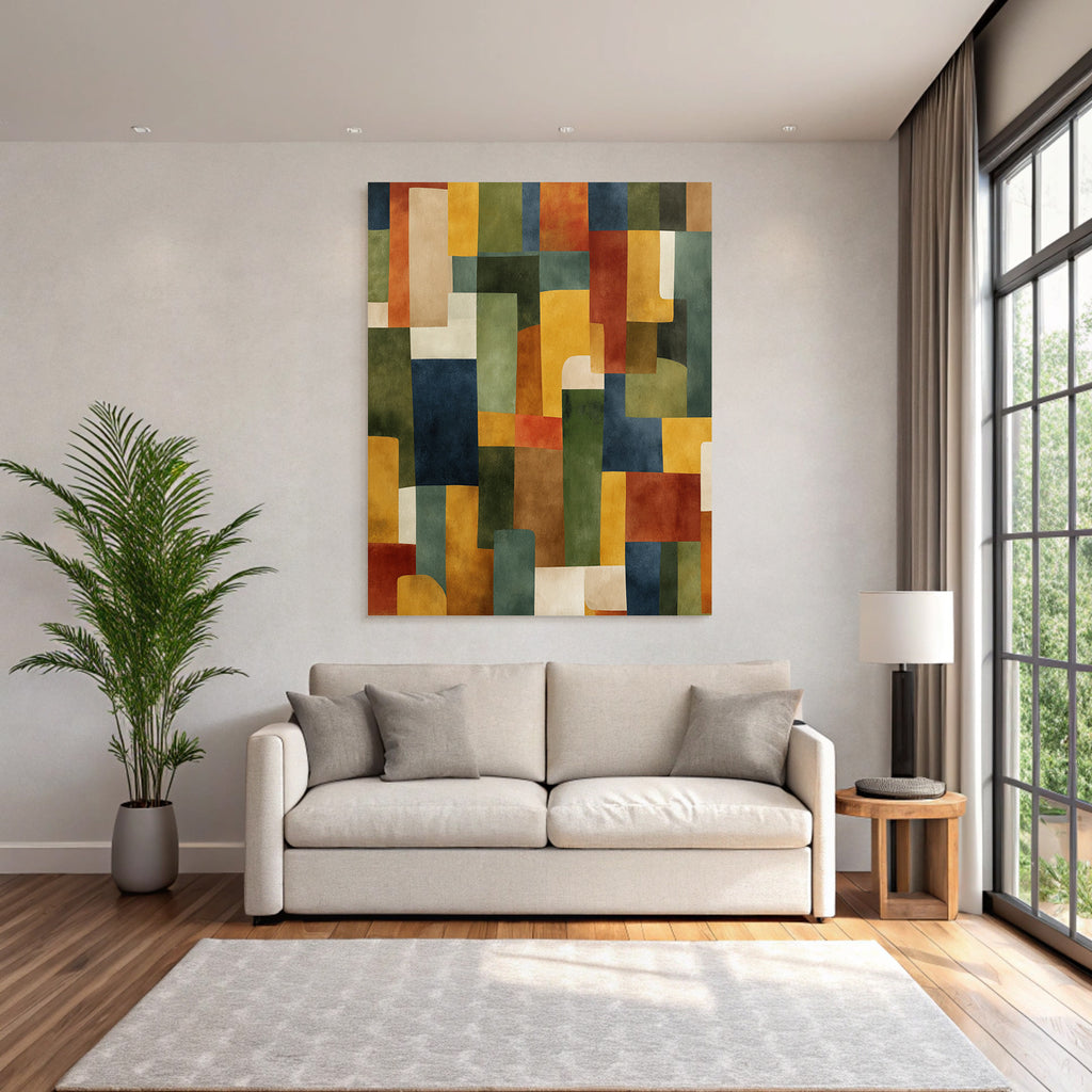 Bunte Geometrische Formen Texturierte Anordnung