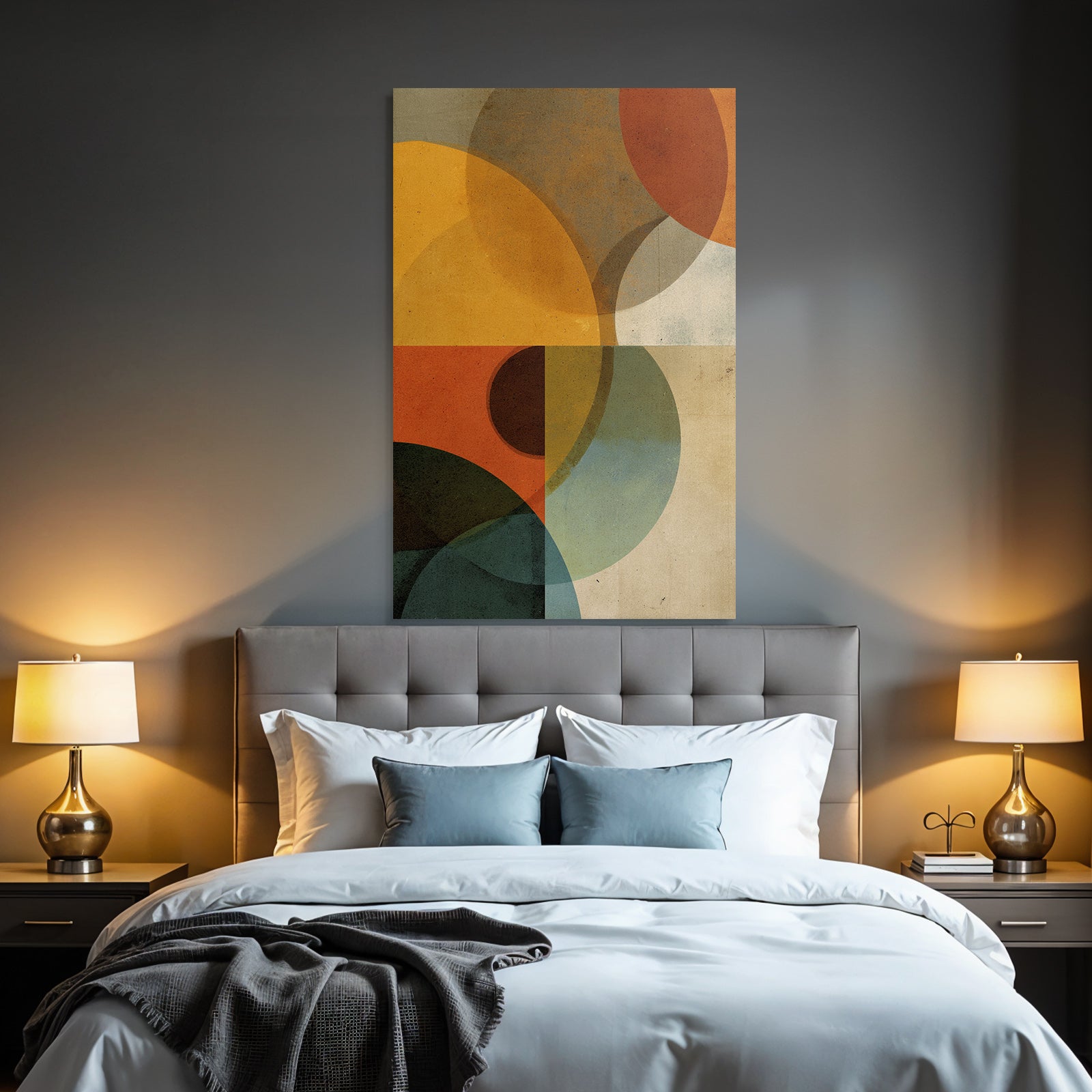 Bunte Kreise Abstrakte Kunst Mit Texturiertem Hintergrund
