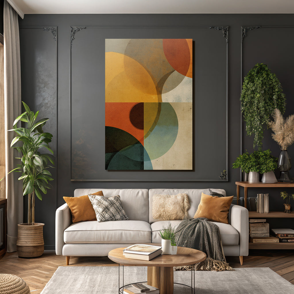 Bunte Kreise Abstrakte Kunst Mit Texturiertem Hintergrund