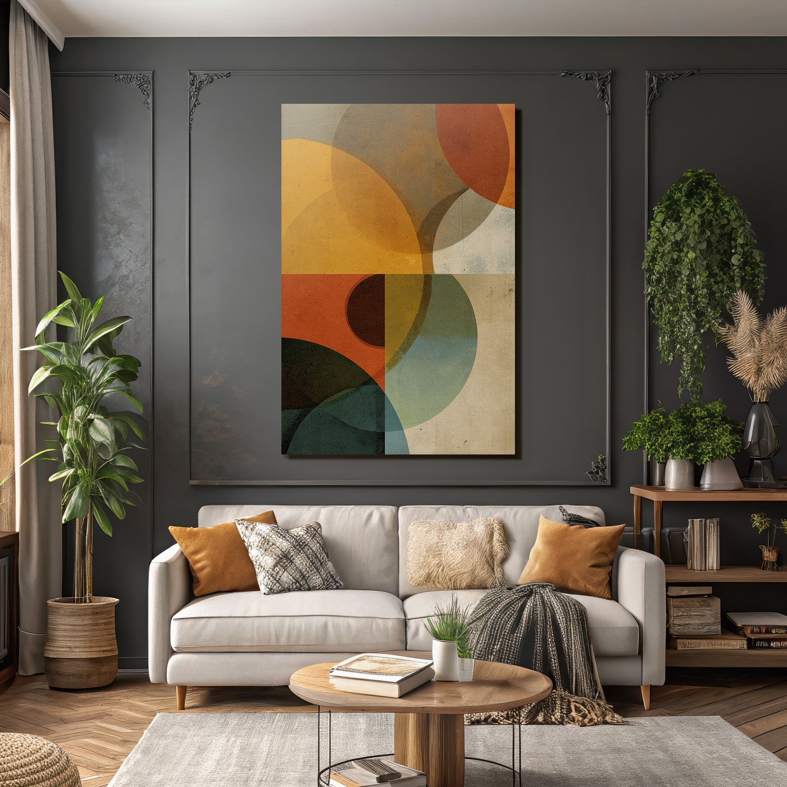 Bunte Kreise Abstrakte Kunst Mit Texturiertem Hintergrund