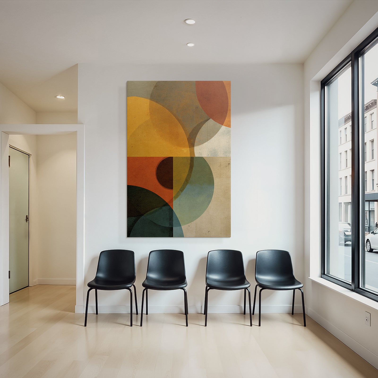 Bunte Kreise Abstrakte Kunst Mit Texturiertem Hintergrund