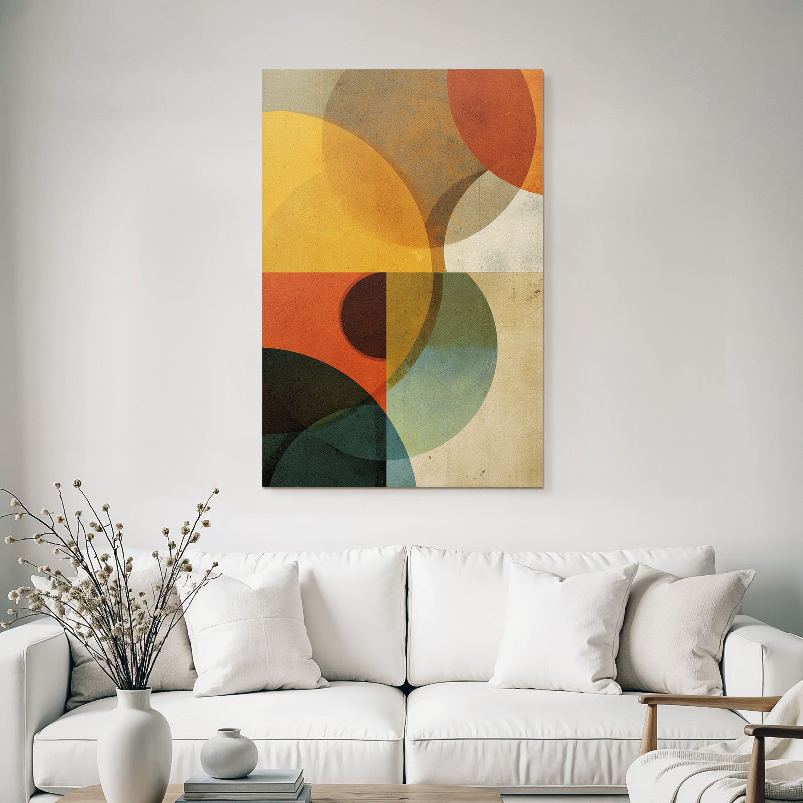Bunte Kreise Abstrakte Kunst Mit Texturiertem Hintergrund