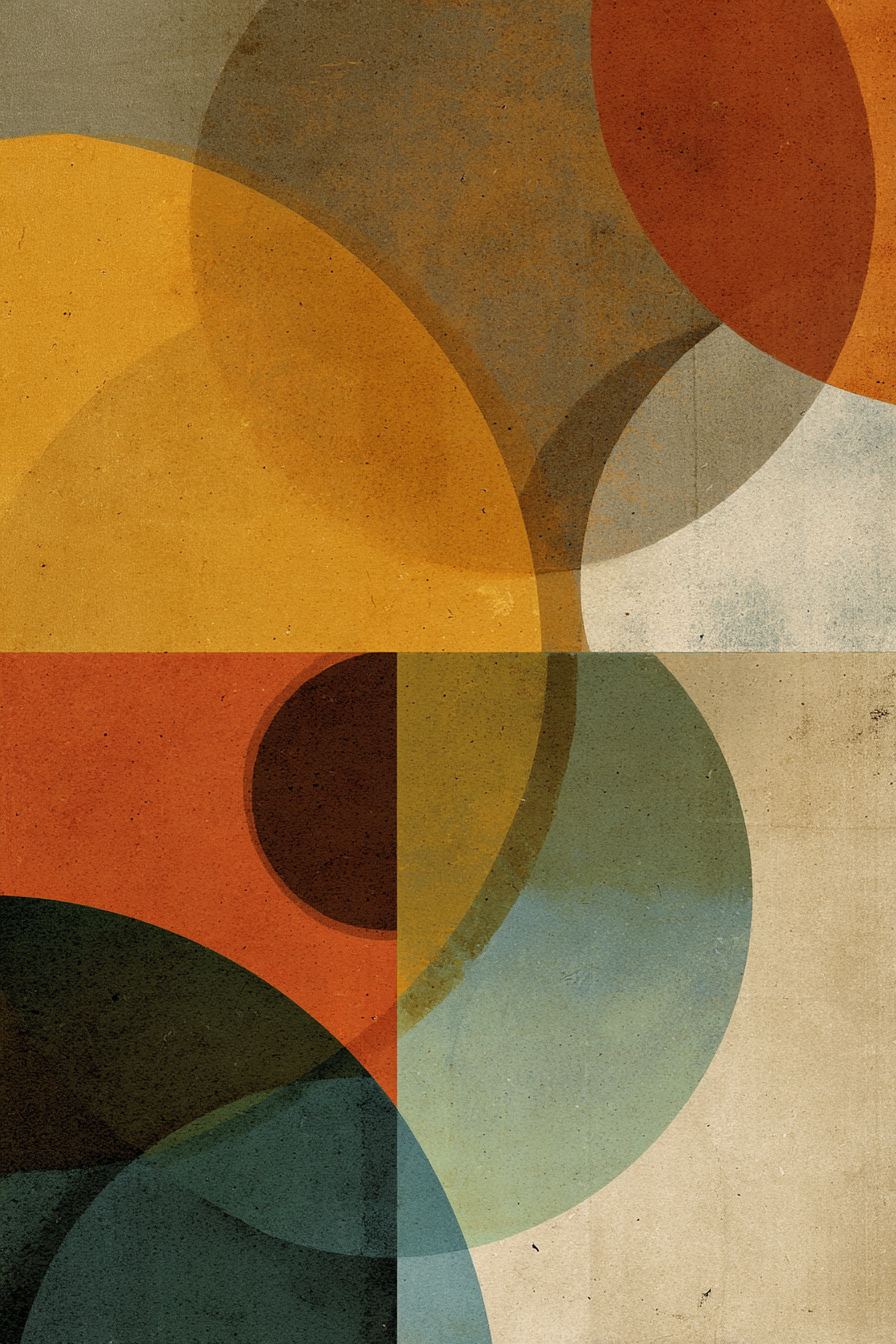 Bunte Kreise Abstrakte Kunst Mit Texturiertem Hintergrund | Mid Century Modern | Einrichtungsstile
