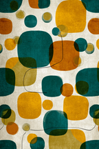 Bunten Formen Kreis Rechtecke Teal Orange Gelb Gruen Hintergrund | Mid Century Modern | Einrichtungsstile