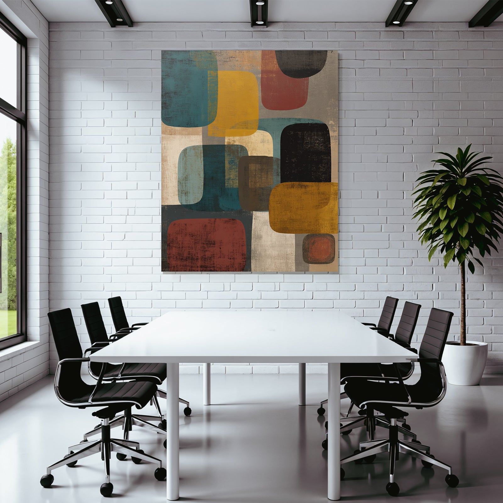 Buntes Geometrisches Kunstwerk Rechtecke Quadrate